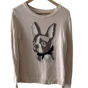 LOFT Light Pink Sweater with Dog Motif